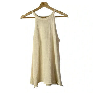 Wishlist Cream Knit High Neck Swing Tank Top M